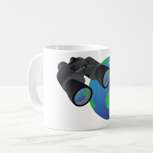 Verrekijker en aardse Mok (Voorkant links)