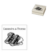  verrekijker tekening naam rubberstempel (Gestempeld)