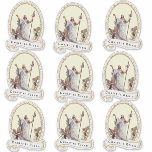 Verrezen Christus Pasen Opstanding Religieuze Jezu Sticker (Voorkant)