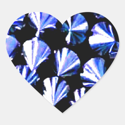 Verrijkt blauw zilver metaal hart sticker (Voorkant)