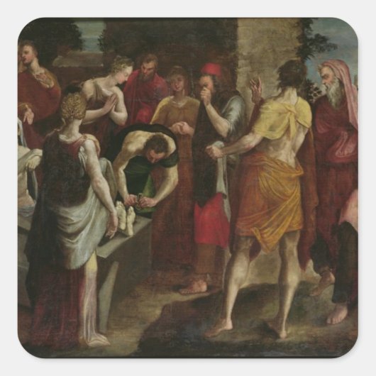 Verrijzenis van Lazarus 2 Vierkante Sticker (Voorkant)