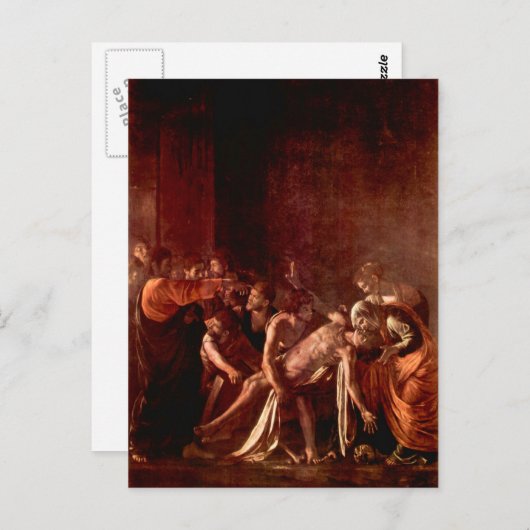 Verrijzenis van Lazarus door Caravaggio Briefkaart (Voorkant / Achterkant)