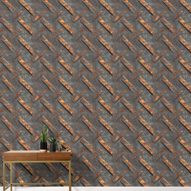 verroest grijs metaal behang (Hal)