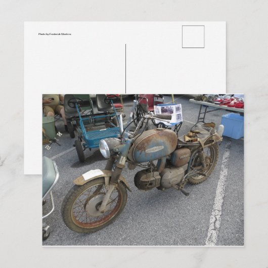verroeste motorfiets briefkaart (Voorkant / Achterkant)