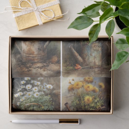 Verroeste waterblikken tissuepapier (Geschenk)