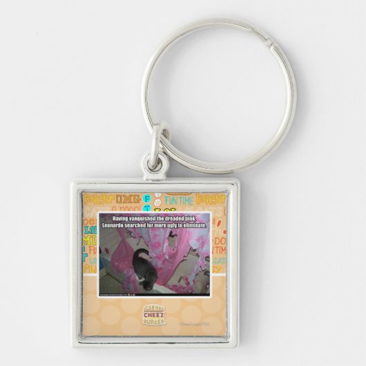 Verroofd roze sleutelhanger (Voorkant)