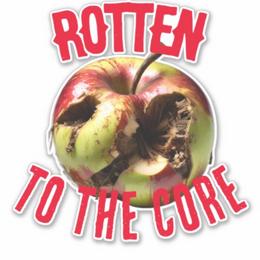 VERROT TOT DE KERN VAN DE APPLE CAR STICKER (Voorkant)