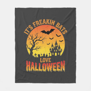 Verrückte vleermuizen houden van Halloween heksenh Fleece Deken