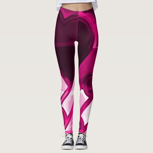 Verrücktes Patchwork Purpur Leggings (Voorkant)