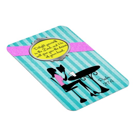 Verruk jezelf in de Heer Psalm 37:4 Bijbel Blauwgr Magneet (Rechterzijde)