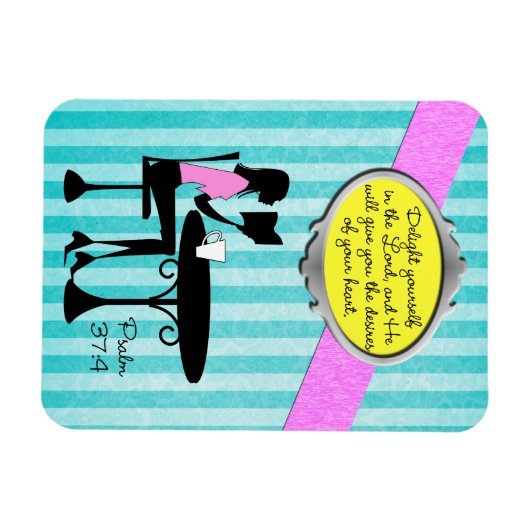 Verruk jezelf in de Heer Psalm 37:4 Bijbel Blauwgr Magneet (Horizontaal)