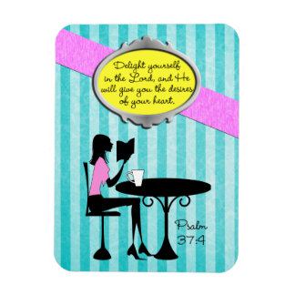 Verruk jezelf in de Heer Psalm 37:4 Bijbel Blauwgr Magneet