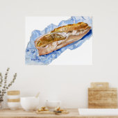 Verrukkelijk! Poster Frans brood afdrukken (Keuken)