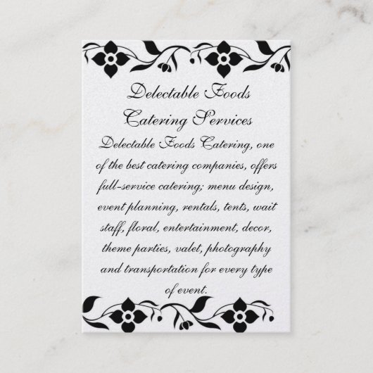 Verrukkelijk Voedsel Visitekaartje (Voorkant)