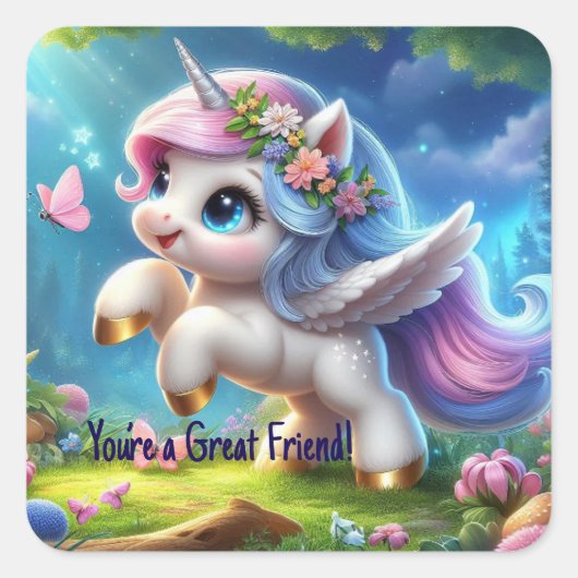 Verrukkelijke gepersonaliseerde eenhoorn Sticker (Voorkant)