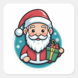 Verrukkelijke kerstman vierkante sticker