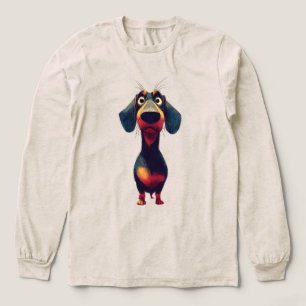 Verrukkelijke Teckel Karakter Illustratie Tri-Blend Shirt