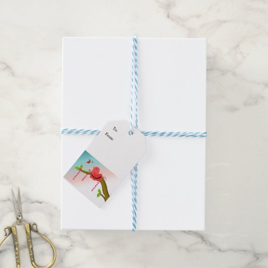 Verrukkelijke Vogeltje Cadeaulabel (Met Touw)