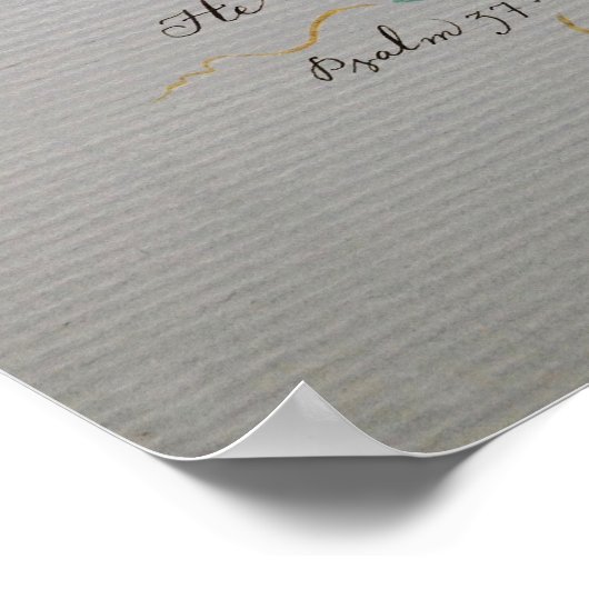 VERRUKKING, ENGAGE, VERTROUWEN, PSALM 37 CALLIGRAP POSTER (Hoek)