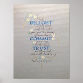 VERRUKKING, ENGAGE, VERTROUWEN, PSALM 37 CALLIGRAP POSTER (Voorkant)