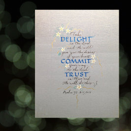 VERRUKKING, ENGAGE, VERTROUWEN, PSALM 37 CALLIGRAP POSTER