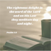 Verrukking in het woord van de Heer Psalm 1:2 Bijb Sticker (Voorkant)