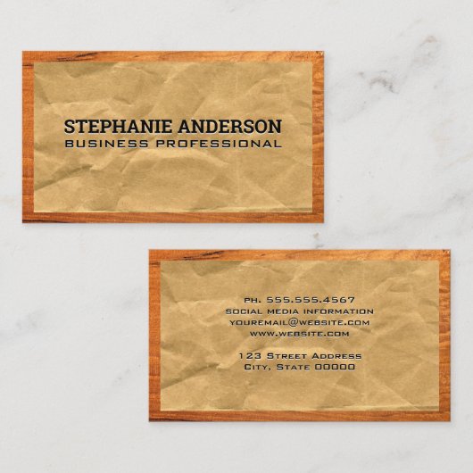 Verrukt papier | Houtgrens Visitekaartje (Voorkant / Achterkant)