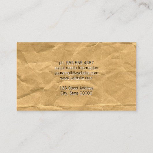 Verrukt papier visitekaartje (Achterkant)