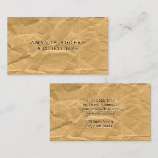 Verrukt papier visitekaartje (Voorkant / Achterkant)