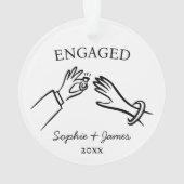 Verrukt Whimsical Hand Getekende Verloving Kerstmi Ornament (achterkant)