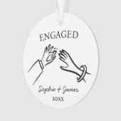 Verrukt Whimsical Hand Getekende Verloving Kerstmi Ornament (voorkant)