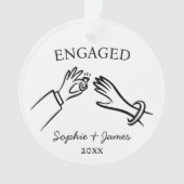 Verrukt Whimsical Hand Getekende Verloving Kerstmi Ornament (voorkant)