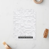 Verrukt witboek, gepersonaliseerd platte notaris notitiekaartje (Voorkant / Achterkant in situ)