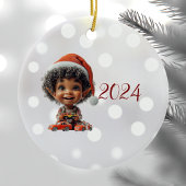 Verrukte Baby Kerst Elf Keramisch Ornament