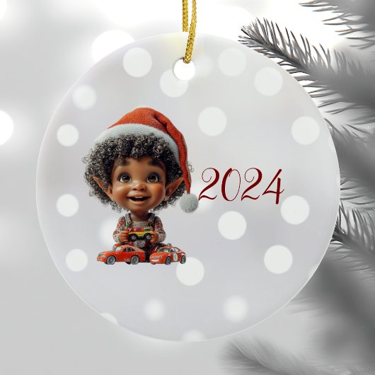 Verrukte Baby Kerst Elf Keramisch Ornament