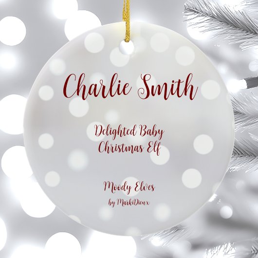 Verrukte Baby Kerst Elf Keramisch Ornament