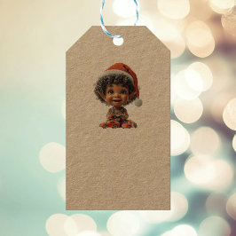 Verrukte Baby Kerst Elf Kraft Gift Labels Cadeaulabel