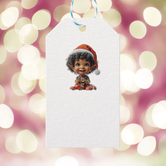 Verrukte Baby Kerst Elf Witte Gift Labels Cadeaulabel