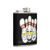 Verrukte bowlingspelden, zwart heupfles (Rechts)