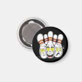 Verrukte bowlingspelden, zwart magneet (Voorkant / Achterkant)