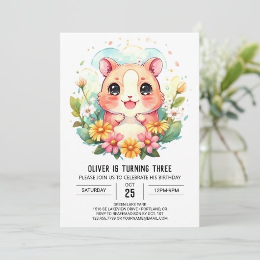 Verrukte Hamster Verjaardag Kaart (Staand voorkant)