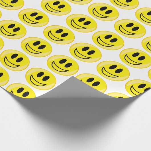Verry Happy Smiley Face Button geïsoleerd Cadeaupapier (Hoek)
