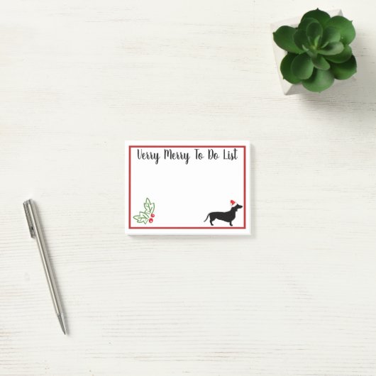 Verry Merry kerstdachshund om lijst te doen Post-it® Notes (Kantoor)