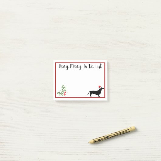 Verry Merry kerstdachshund om lijst te doen Post-it® Notes (Op bureau)