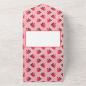 Vers aardbeienpatroon all in one uitnodiging (Buitenkant)