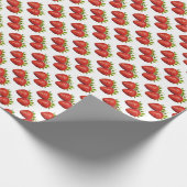 Vers aardbeienpatroon cadeaupapier (Hoek)