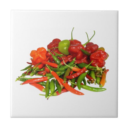 Vers afgebeelde Chili-tegel Tegeltje (Voorkant)