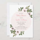 Vers Anemone baby shower nodigdans_Blush Kaart (Voorkant)