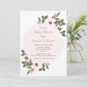 Vers Anemone baby shower nodigdans_Blush Kaart (Staand voorkant)