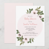 Vers Anemone baby shower nodigdans_Blush Kaart (Voorkant / Achterkant)